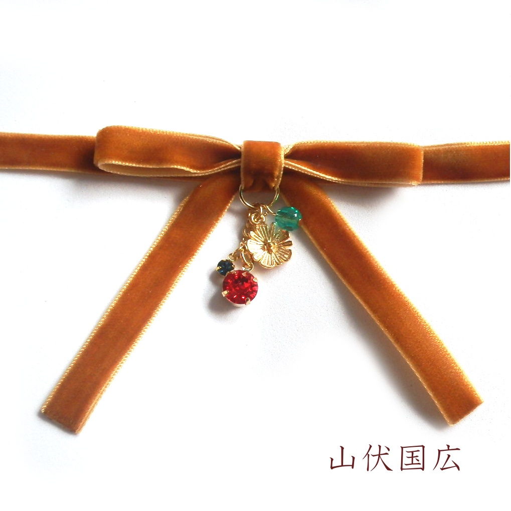 刀剣乱舞 国広三兄弟 山姥切国広 堀川国広 山伏国広 イメージ スワロフスキー さくら ベルベット リボン チョーカー ネックレス