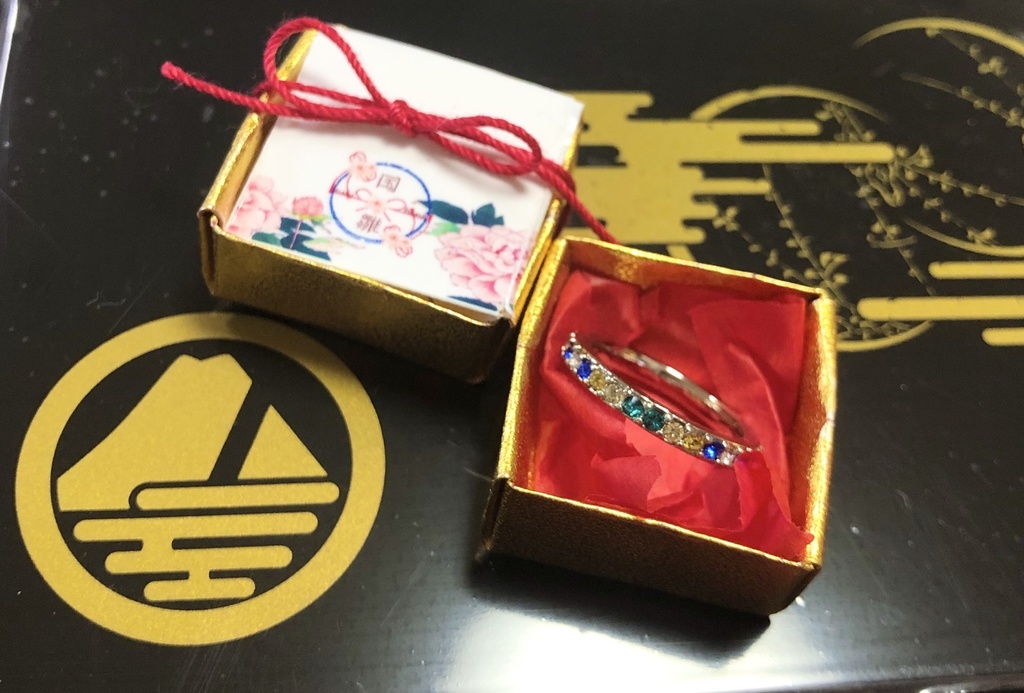 刀剣乱舞 誓約(うけい)の結び 三条 三日月宗近 小狐丸 石切丸 今剣 岩融 イメージ スワロフスキー リング 指輪