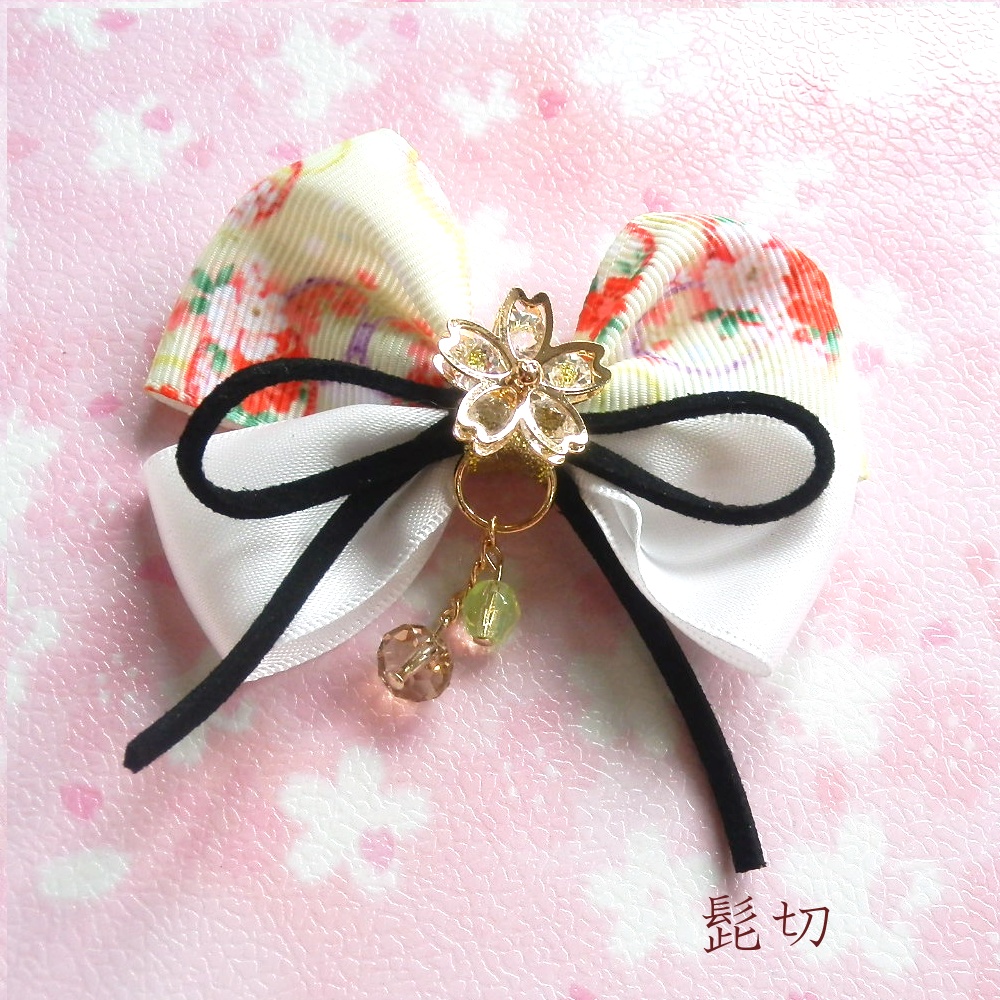 刀剣乱舞 源氏 髭切 膝丸 イメージ さくらのかけら ヘアアクセサリー 和風 ヘアクリップ ヘアゴム