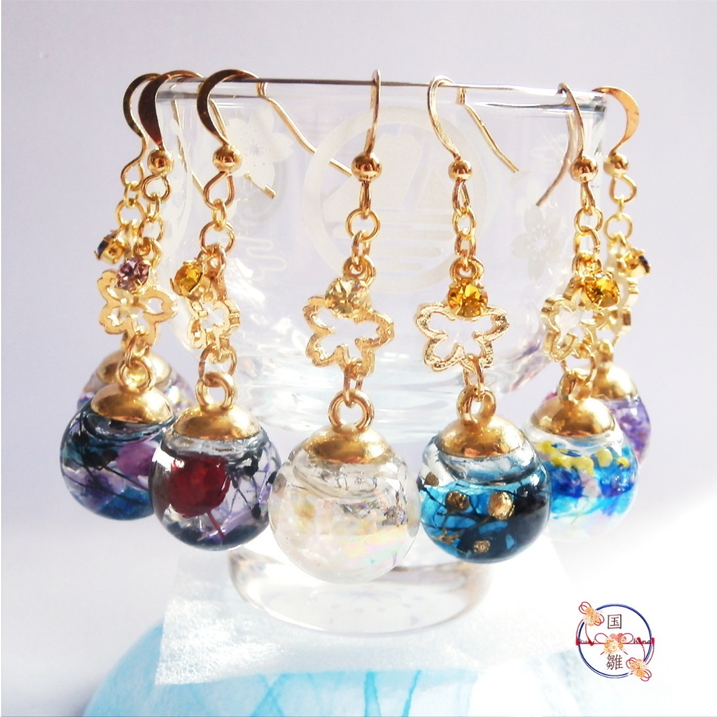 刀剣乱舞 織田 伊達組 鶴丸国永 燭台切光忠 大倶利伽羅 太鼓鐘貞宗 へし切長谷部 薬研藤四郎 不動行光 イメージ 刀花水宮 ハーバリウム ピアス イヤリング ネックレス 国雛 Booth