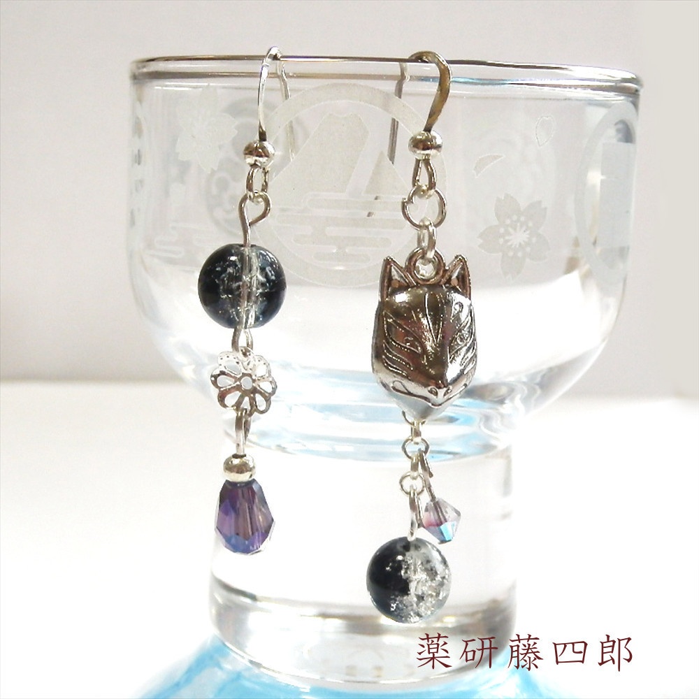 刀剣乱舞 織田組 伊達組 不動行光 薬研藤四郎 へし切長谷部 鶴丸国永 燭台切光忠 太鼓鐘貞宗 大倶利伽羅 イメージ 刀氷に狐面か花か ピアス イヤリング