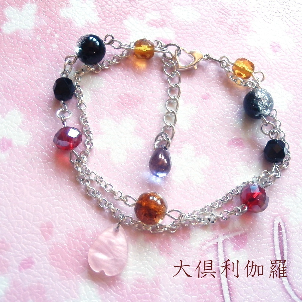 刀剣乱舞 織田組・伊達組 鶴丸国永 燭台切光忠 大倶利伽羅 太鼓鐘貞宗 不動行光 薬研藤四郎 へし切長谷部 イメージ 刀氷に花びら 二連 ブレスレット