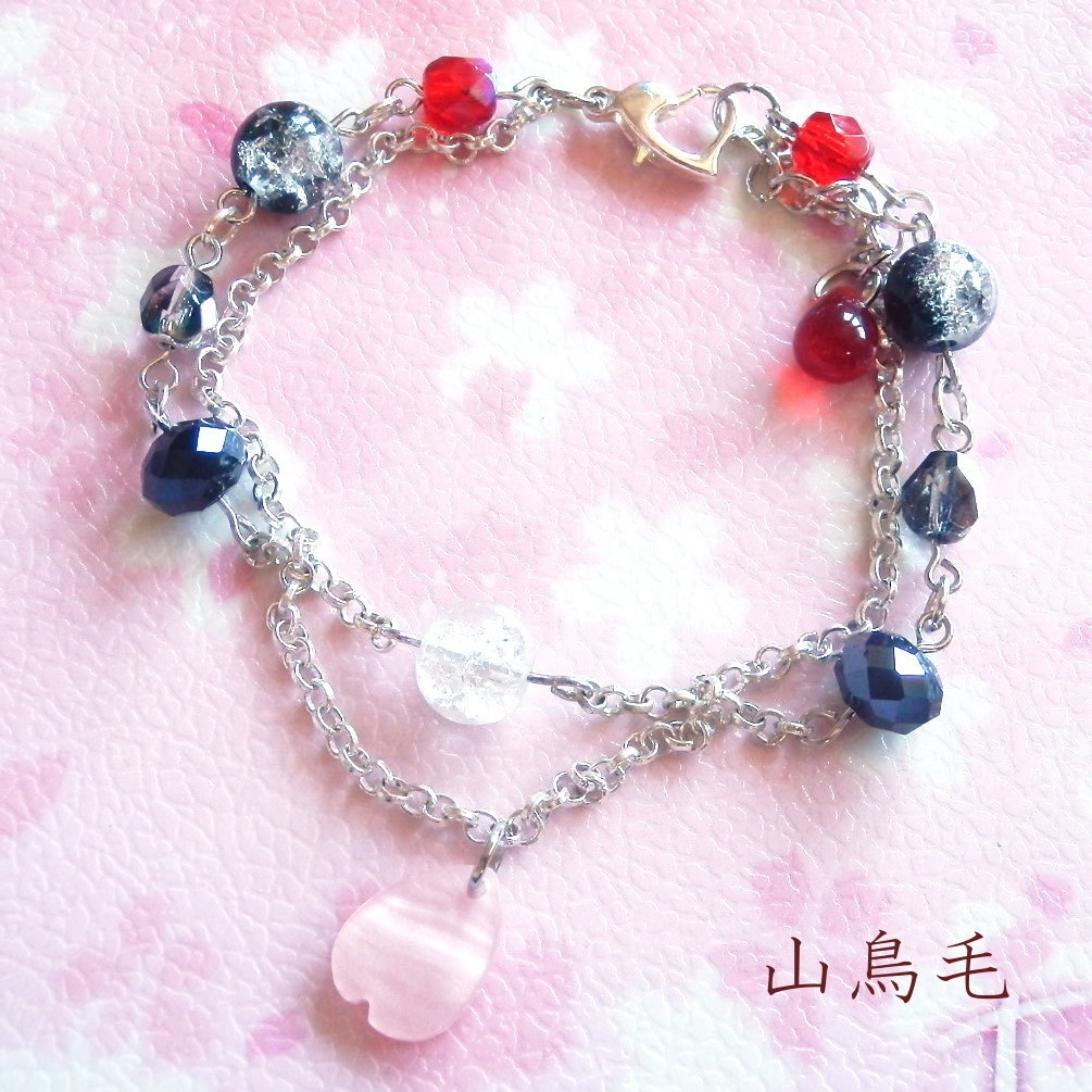 刀剣乱舞 福岡一文字 南泉一文字 山鳥毛 日光一文字 イメージ 刀氷に花びら 二連 ブレスレット