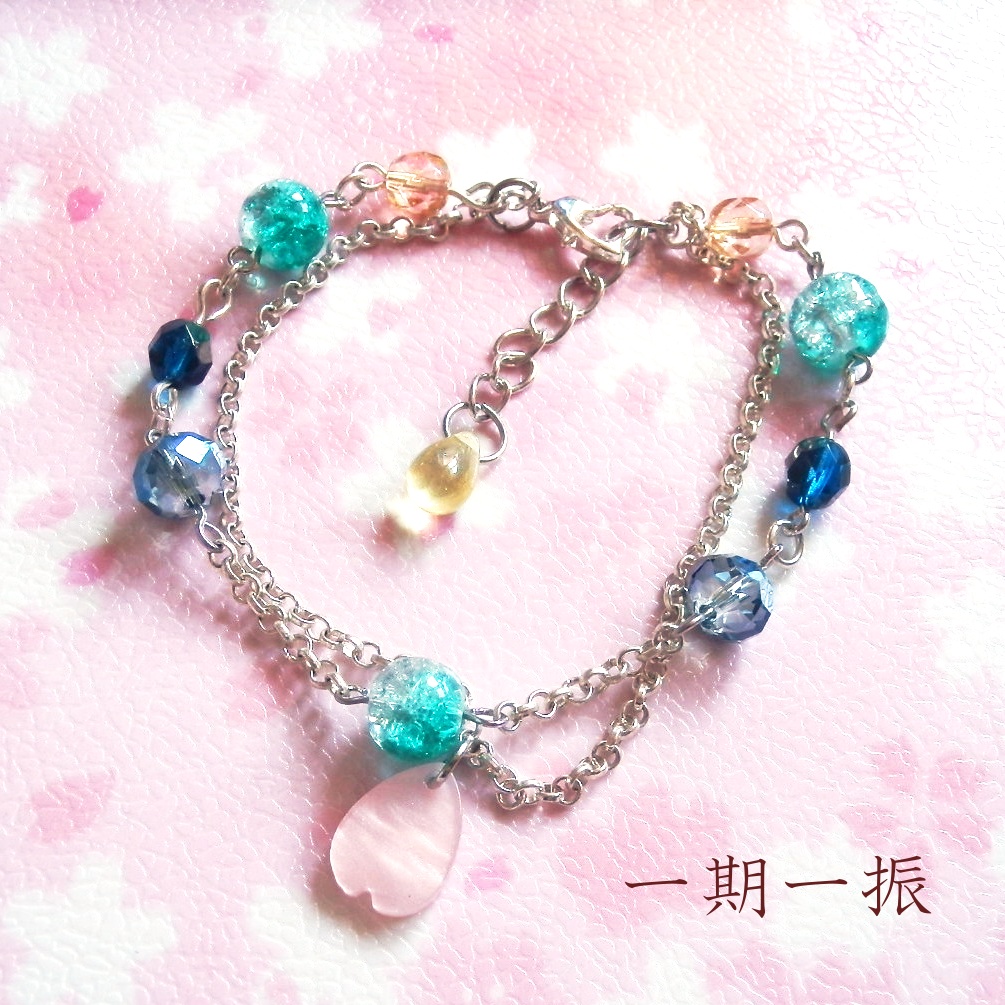 刀剣乱舞 粟田口 鬼丸国綱 薬研藤四郎 一期一振 乱藤四郎 イメージ 刀氷に花びら 二連 ブレスレット