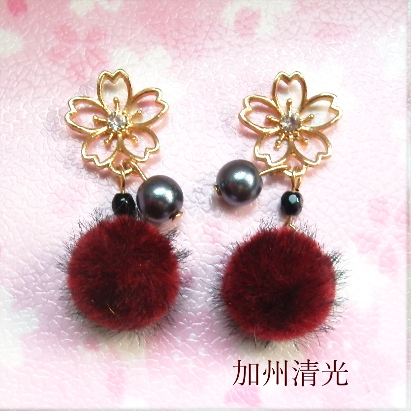 刀剣乱舞 国広三兄弟 初期刀 山姥切国広 堀川国広 山伏国広 加州清光 歌仙兼定 陸奥守吉行 蜂須賀虎徹 イメージ さくらふわふわ ピアス イヤリング ネックレス