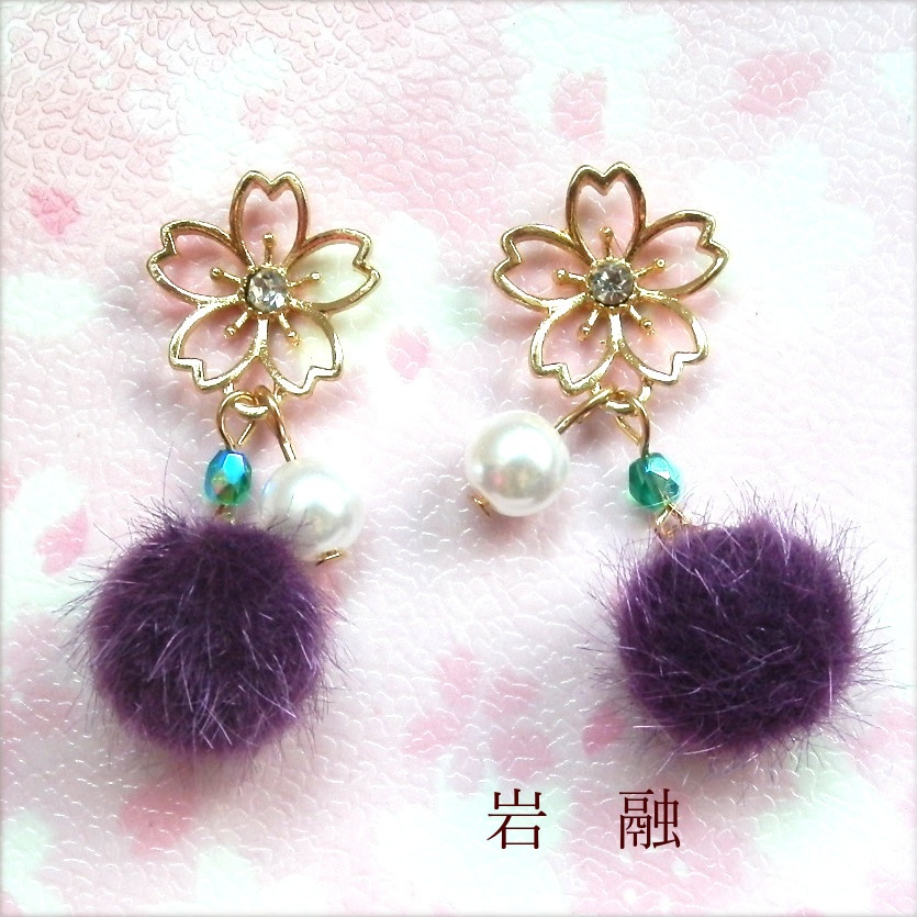 刀剣乱舞 三条 江 三日月宗近 小狐丸 石切丸 今剣 岩融 豊前江 桑名江 松井江 篭手切江 イメージ さくらふわふわ ピアス イヤリング ネックレス