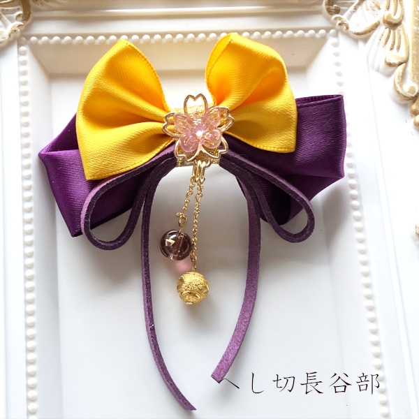 刀剣乱舞 織田組 薬研藤四郎 へし切長谷部 伊達組 鶴丸国永 燭台切光忠 大倶利伽羅 太鼓鐘貞宗 イメージ 蝶りぼん飾りだま ヘアアクセサリー 和風 ヘアクリップ ヘアゴム ポニーフック