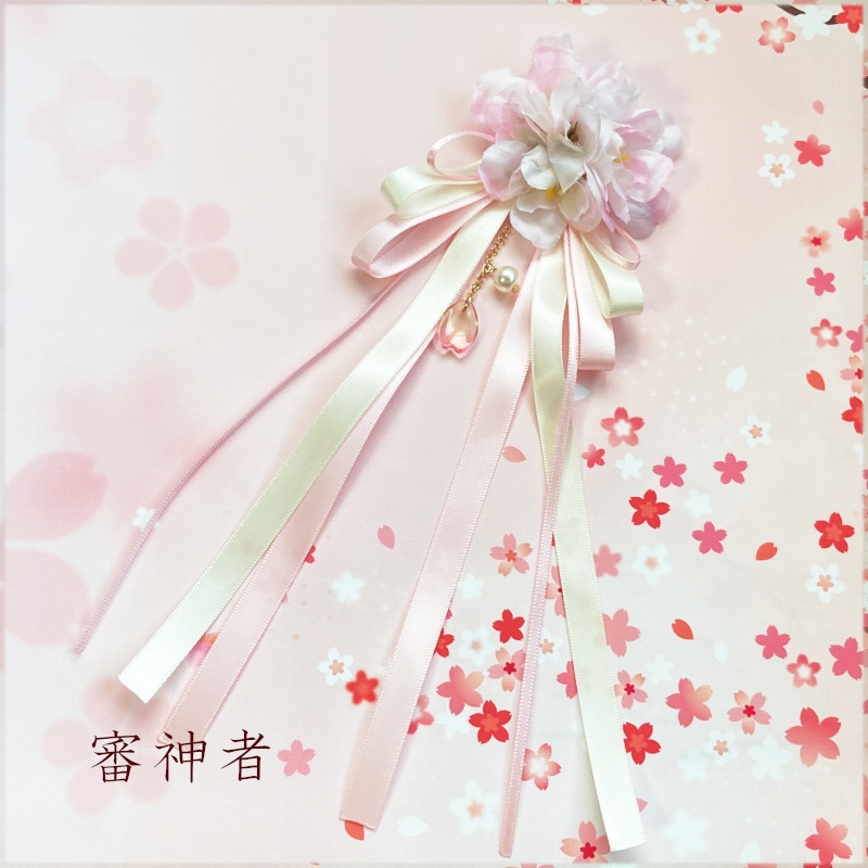 刀剣乱舞 堀川派 沖田・土方組 初期刀 源氏 山姥切国広 山伏国広 堀川国広 和泉守兼定 大和守安定 加州清光 陸奥守吉行 歌仙兼定 蜂須賀虎徹 髭切 膝丸 イメージ さくら舞う りぼん ヘアクリップ ポニーフック バッグチャーム