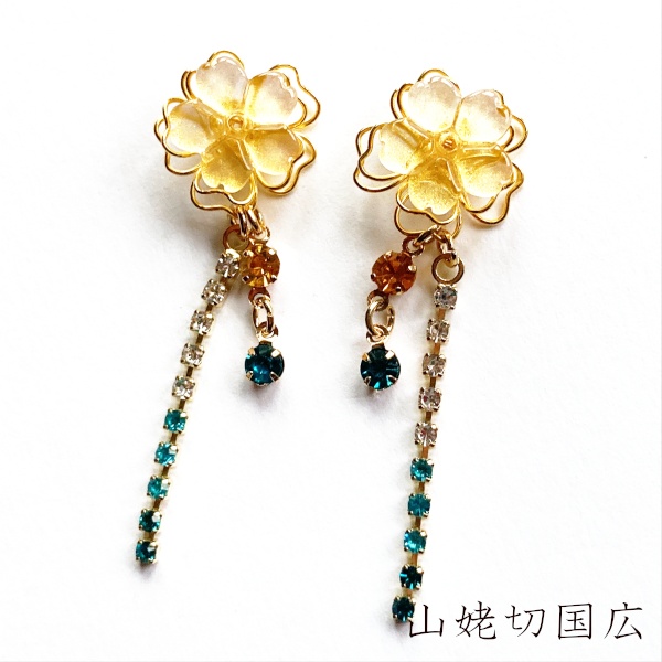 刀剣乱舞  山姥切国広 日光一文字 加州清光 審神者 さくらきらきら ピアス 樹脂ノンホールピアス