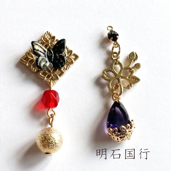 刀剣乱舞 三条 青江 織田組 伊達組 大将組 貞宗 江 来派 三名槍  イメージ アシメ ピアス イヤリング 刀露 樹脂ノンホールピアス