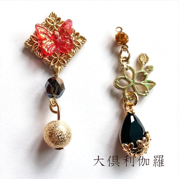 刀剣乱舞 三条 青江 織田組 伊達組 大将組 貞宗 江 来派 三名槍  イメージ アシメ ピアス イヤリング 刀露 樹脂ノンホールピアス