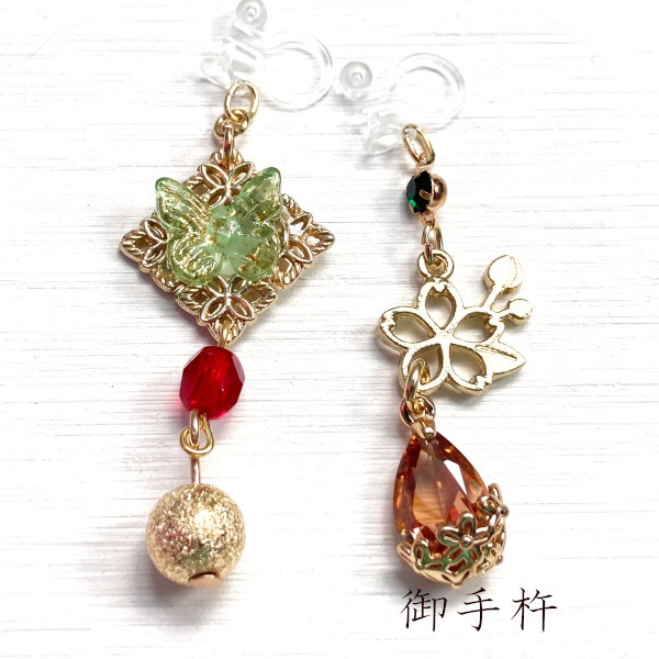 刀剣乱舞 三条 青江 織田組 伊達組 大将組 貞宗 江 来派 三名槍  イメージ アシメ ピアス イヤリング 刀露 樹脂ノンホールピアス