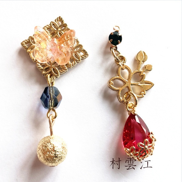 刀剣乱舞 三条 青江 織田組 伊達組 大将組 貞宗 江 来派 三名槍  イメージ アシメ ピアス イヤリング 刀露 樹脂ノンホールピアス