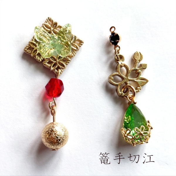 刀剣乱舞 三条 青江 織田組 伊達組 大将組 貞宗 江 来派 三名槍  イメージ アシメ ピアス イヤリング 刀露 樹脂ノンホールピアス