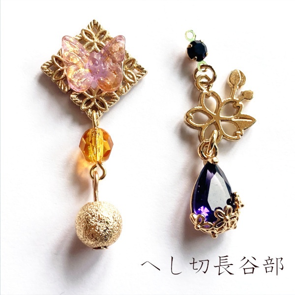 刀剣乱舞 三条 青江 織田組 伊達組 大将組 貞宗 江 来派 三名槍  イメージ アシメ ピアス イヤリング 刀露 樹脂ノンホールピアス