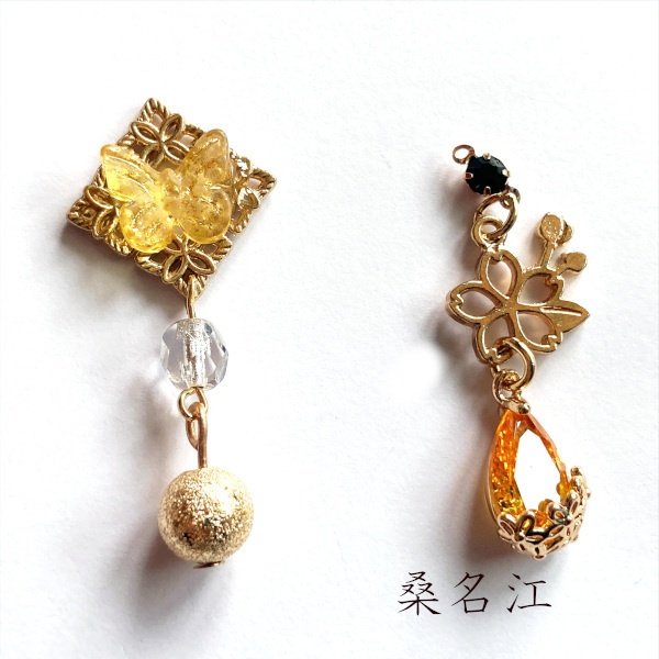 刀剣乱舞 三条 青江 織田組 伊達組 大将組 貞宗 江 来派 三名槍  イメージ アシメ ピアス イヤリング 刀露 樹脂ノンホールピアス