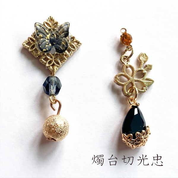 刀剣乱舞 三条 青江 織田組 伊達組 大将組 貞宗 江 来派 三名槍  イメージ アシメ ピアス イヤリング 刀露 樹脂ノンホールピアス