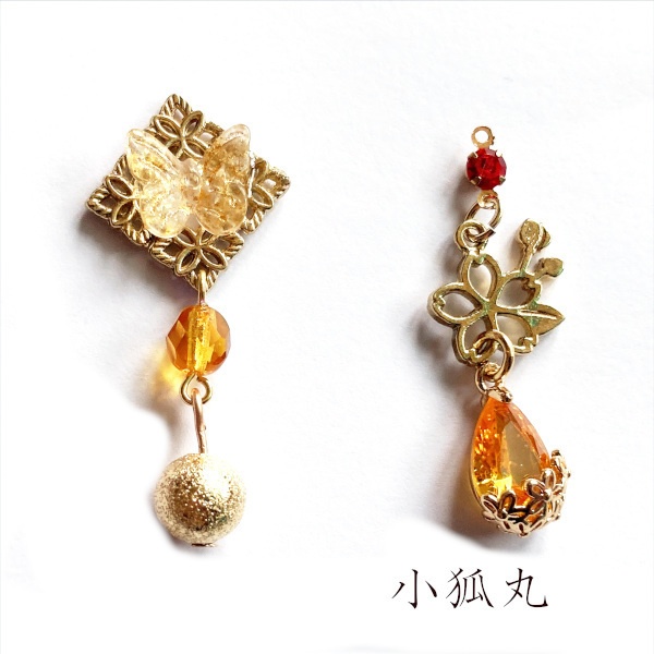 刀剣乱舞 三条 青江 織田組 伊達組 大将組 貞宗 江 来派 三名槍  イメージ アシメ ピアス イヤリング 刀露 樹脂ノンホールピアス