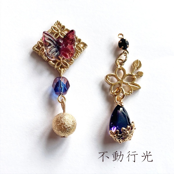 刀剣乱舞 三条 青江 織田組 伊達組 大将組 貞宗 江 来派 三名槍  イメージ アシメ ピアス イヤリング 刀露 樹脂ノンホールピアス