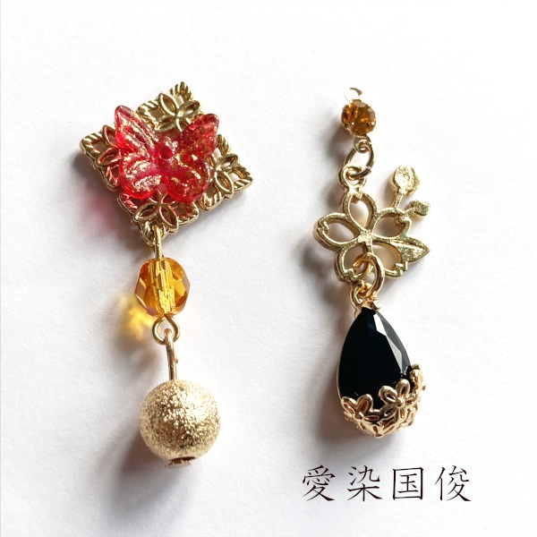 刀剣乱舞 三条 青江 織田組 伊達組 大将組 貞宗 江 来派 三名槍  イメージ アシメ ピアス イヤリング 刀露 樹脂ノンホールピアス