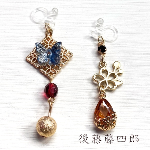 刀剣乱舞 三条 青江 織田組 伊達組 大将組 貞宗 江 来派 三名槍  イメージ アシメ ピアス イヤリング 刀露 樹脂ノンホールピアス