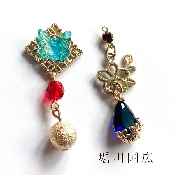 刀剣乱舞 初期刀 堀川派 沖田 土方組 虎徹 左文字 一文字派 肥前忠広 水心子正秀 源清麿 イメージ アシメ ピアス イヤリング 刀露 樹脂ノンホールピアス