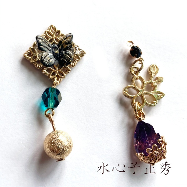 刀剣乱舞 初期刀 堀川派 沖田 土方組 虎徹 左文字 一文字派 肥前忠広 水心子正秀 源清麿 イメージ アシメ ピアス イヤリング 刀露 樹脂ノンホールピアス