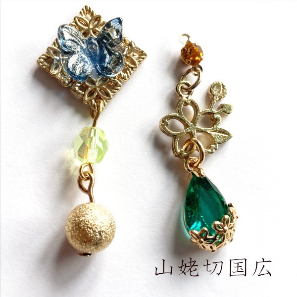 刀剣乱舞 初期刀 堀川派 沖田 土方組 虎徹 左文字 一文字派 肥前忠広 水心子正秀 源清麿 イメージ アシメ ピアス イヤリング 刀露 樹脂ノンホールピアス