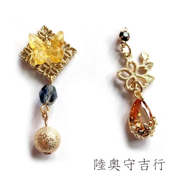 刀剣乱舞 初期刀 堀川派 沖田 土方組 虎徹 左文字 一文字派 肥前忠広 水心子正秀 源清麿 イメージ アシメ ピアス イヤリング 刀露 樹脂ノンホールピアス