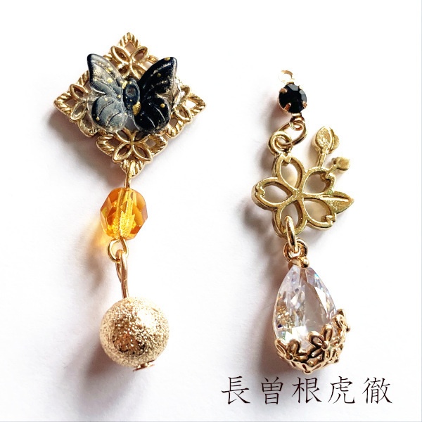 刀剣乱舞 初期刀 堀川派 沖田 土方組 虎徹 左文字 一文字派 肥前忠広 水心子正秀 源清麿 イメージ アシメ ピアス イヤリング 刀露 樹脂ノンホールピアス