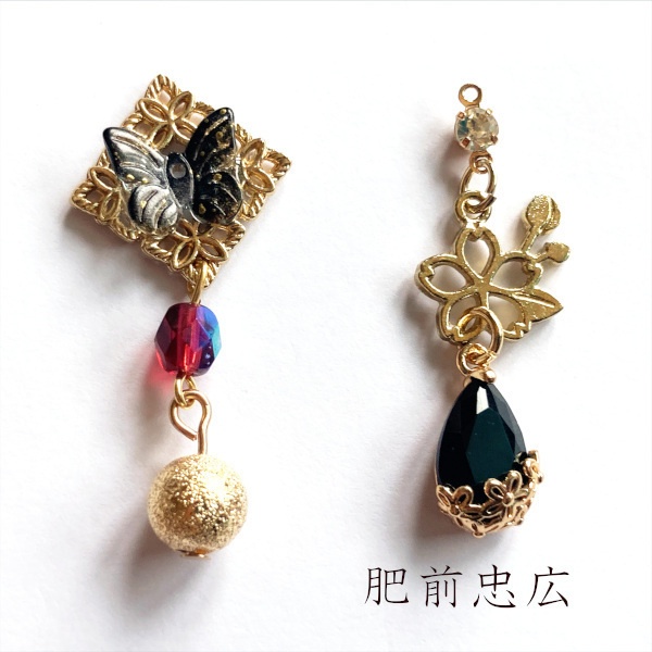 刀剣乱舞 初期刀 堀川派 沖田 土方組 虎徹 左文字 一文字派 肥前忠広 水心子正秀 源清麿 イメージ アシメ ピアス イヤリング 刀露 樹脂ノンホールピアス