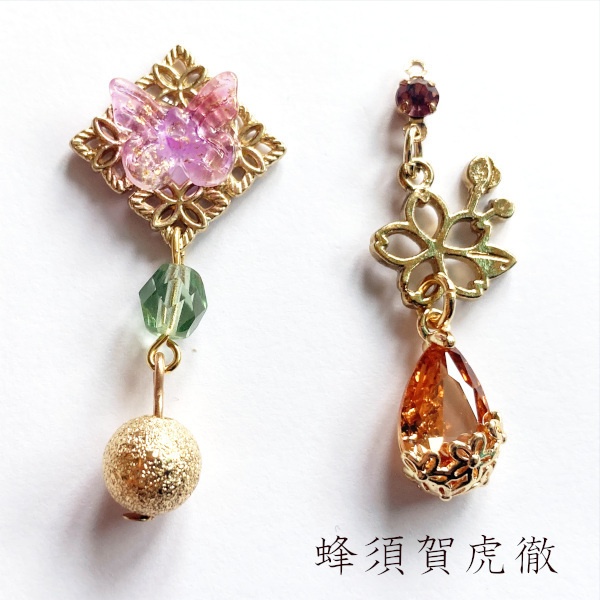 刀剣乱舞 初期刀 堀川派 沖田 土方組 虎徹 左文字 一文字派 肥前忠広 水心子正秀 源清麿 イメージ アシメ ピアス イヤリング 刀露 樹脂ノンホールピアス