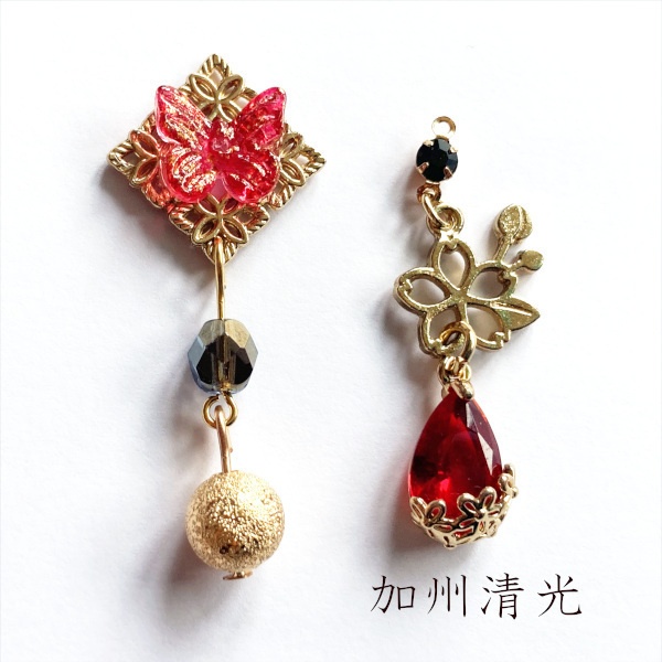 刀剣乱舞 初期刀 堀川派 沖田 土方組 虎徹 左文字 一文字派 肥前忠広 水心子正秀 源清麿 イメージ アシメ ピアス イヤリング 刀露 樹脂ノンホールピアス