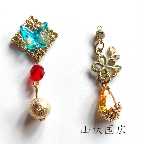 刀剣乱舞 初期刀 堀川派 沖田 土方組 虎徹 左文字 一文字派 肥前忠広 水心子正秀 源清麿 イメージ アシメ ピアス イヤリング 刀露 樹脂ノンホールピアス