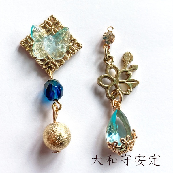 刀剣乱舞 初期刀 堀川派 沖田 土方組 虎徹 左文字 一文字派 肥前忠広 水心子正秀 源清麿 イメージ アシメ ピアス イヤリング 刀露 樹脂ノンホールピアス