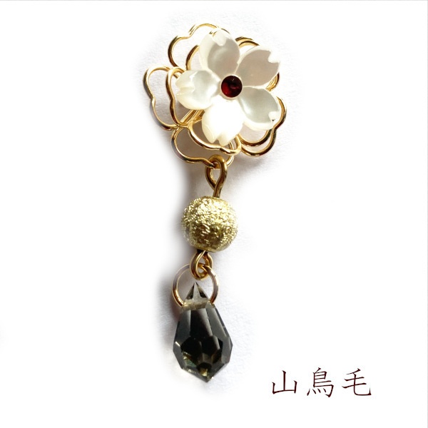 刀剣乱舞 イメージ 片耳ピアス イヤリング さくらしずく 樹脂ノンホールピアス チャーム ヘアピン