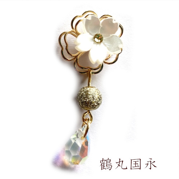 刀剣乱舞 イメージ 片耳ピアス イヤリング さくらしずく 樹脂ノンホールピアス チャーム ヘアピン