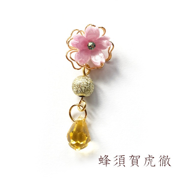 刀剣乱舞 イメージ 片耳ピアス イヤリング さくらしずく 樹脂ノンホールピアス チャーム ヘアピン