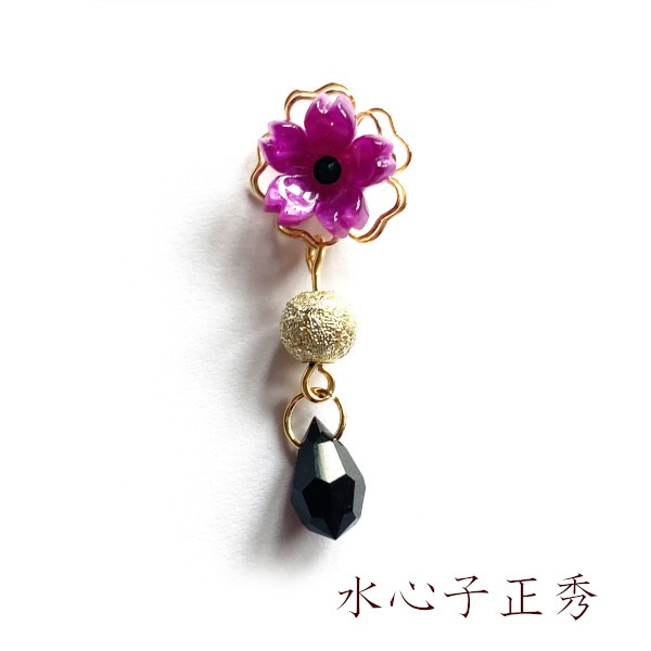 刀剣乱舞 イメージ 片耳ピアス イヤリング さくらしずく 樹脂ノンホールピアス チャーム ヘアピン