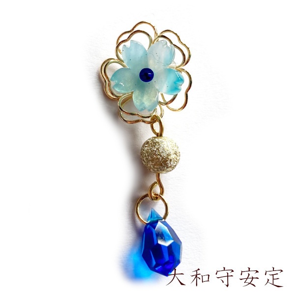 刀剣乱舞 イメージ 片耳ピアス イヤリング さくらしずく 樹脂ノンホールピアス チャーム ヘアピン