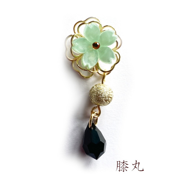 刀剣乱舞 イメージ 片耳ピアス イヤリング さくらしずく 樹脂ノンホールピアス チャーム ヘアピン