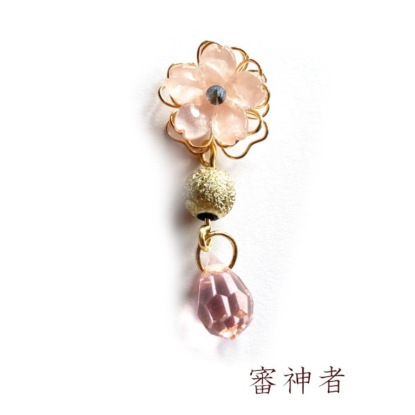 刀剣乱舞 イメージ 片耳ピアス イヤリング さくらしずく 樹脂ノンホールピアス チャーム ヘアピン