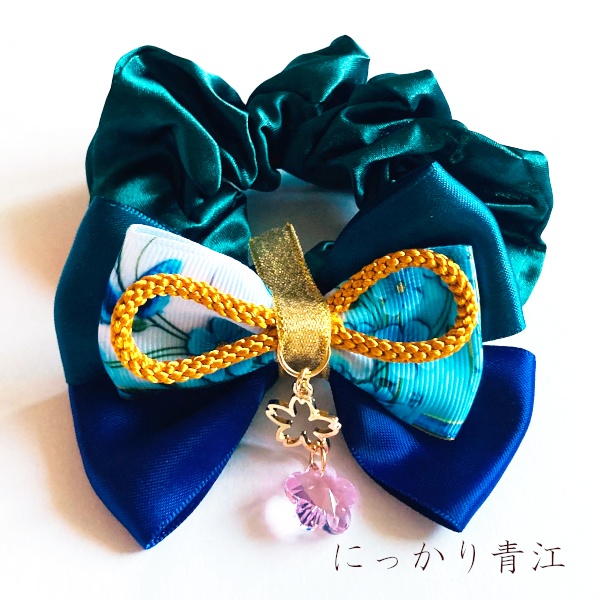 刀剣乱舞 初期刀 沖田組 土方組 一文字 肥前忠広 南海太郎朝尊 獅子王 青江 三条 イメージ ヘアアクセサリー さくらさくら 和風 リボン シュシュ ブレスレット