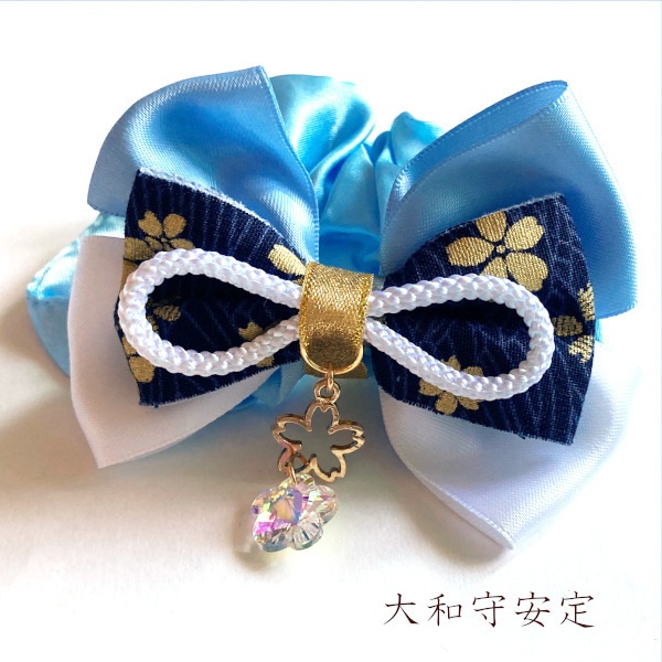 刀剣乱舞 初期刀 沖田組 土方組 一文字 肥前忠広 南海太郎朝尊 獅子王 青江 三条 イメージ ヘアアクセサリー さくらさくら 和風 リボン シュシュ ブレスレット