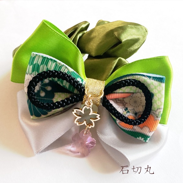 刀剣乱舞 初期刀 沖田組 土方組 一文字 肥前忠広 南海太郎朝尊 獅子王 青江 三条 イメージ ヘアアクセサリー さくらさくら 和風 リボン シュシュ ブレスレット