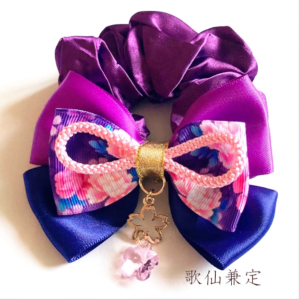 刀剣乱舞 初期刀 沖田組 土方組 一文字 肥前忠広 南海太郎朝尊 獅子王 青江 三条 イメージ ヘアアクセサリー さくらさくら 和風 リボン シュシュ ブレスレット