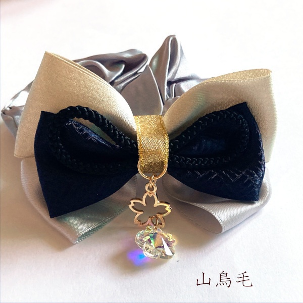 刀剣乱舞 初期刀 沖田組 土方組 一文字 肥前忠広 南海太郎朝尊 獅子王 青江 三条 イメージ ヘアアクセサリー さくらさくら 和風 リボン シュシュ ブレスレット