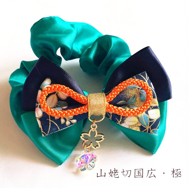 刀剣乱舞 初期刀 沖田組 土方組 一文字 肥前忠広 南海太郎朝尊 獅子王 青江 三条 イメージ ヘアアクセサリー さくらさくら 和風 リボン シュシュ ブレスレット