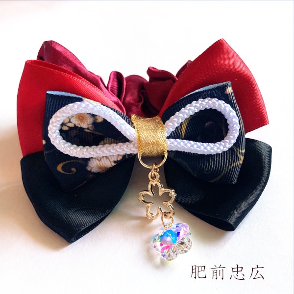 刀剣乱舞 初期刀 沖田組 土方組 一文字 肥前忠広 南海太郎朝尊 獅子王 青江 三条 イメージ ヘアアクセサリー さくらさくら 和風 リボン シュシュ ブレスレット