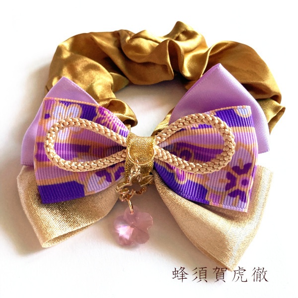 刀剣乱舞 初期刀 沖田組 土方組 一文字 肥前忠広 南海太郎朝尊 獅子王 青江 三条 イメージ ヘアアクセサリー さくらさくら 和風 リボン シュシュ ブレスレット